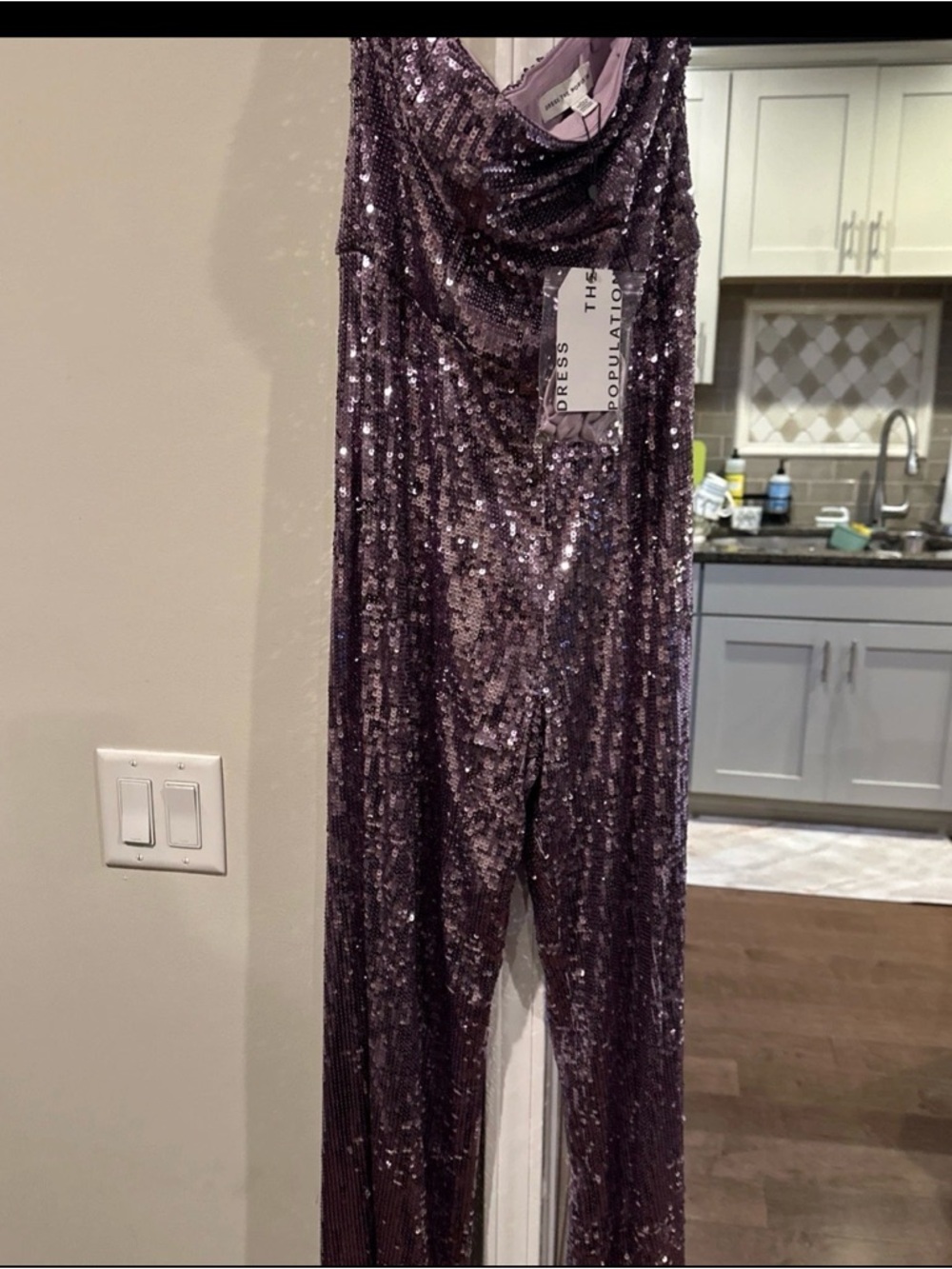 Dress the Population Lilac Sequin romper